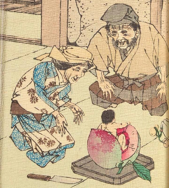 page from Japanese fairytale book