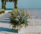 Floral arrangement along the aisle