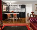 bar and dining area in hotel loft suite